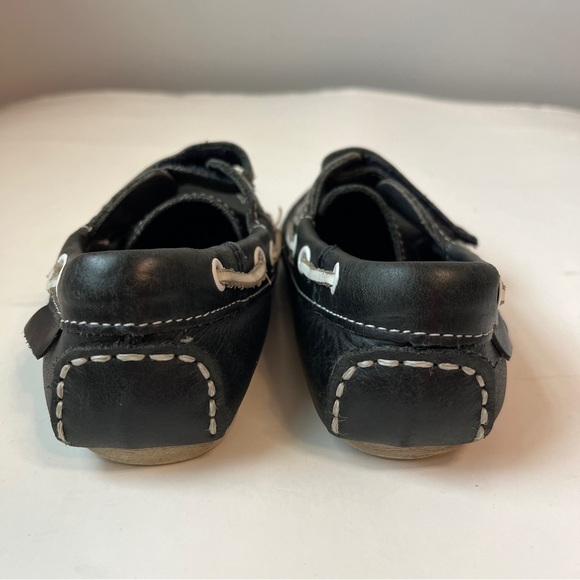 six pieds trois pouces Boys Dark Leather Self Closure Loafers - Picture 5 of 8